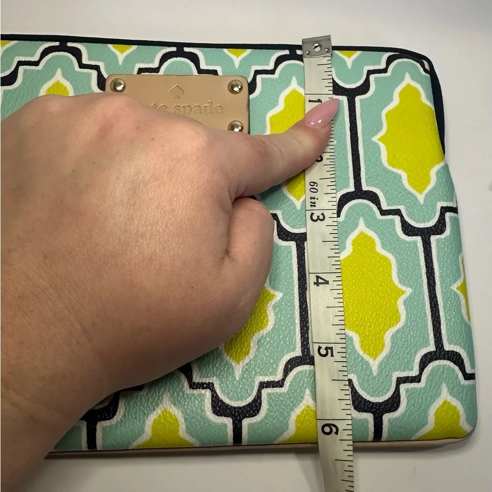 kate spade Mint Green and Yellow Geo Cabana Pattern Tablet E-Reader Sleeve
